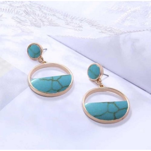 Zöld márvány fülbevaló