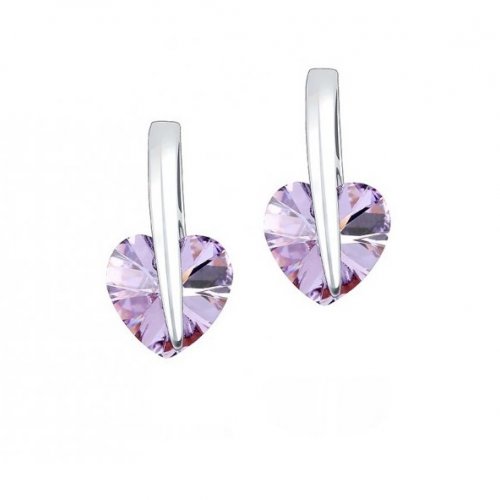 Lila Swarovski ezüst fülbevaló 