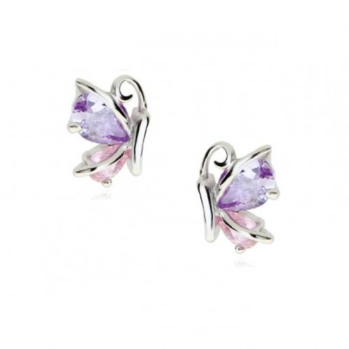 Pillangó Swarovski Ezüst fülbevaló lilla Pillangó Swarovski Ezüst fülbevaló lilla
