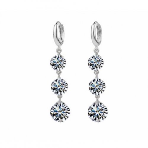 3 stars ezüst fülbevalók,Swarovski elemekkel