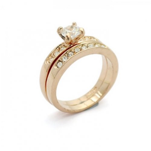 Swarovsk solitere double 18k aranyozott gyűrű