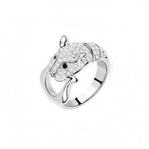 Párduc ezüst gyűrű swarovski elemekkel