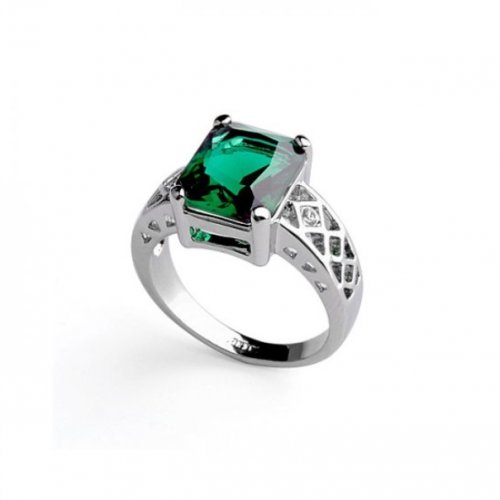 Green ezüst gyűrű,Swarovski Elements