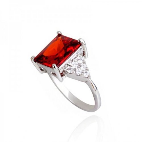 Cleopatra piros ezüst gyűrű Swarovski 