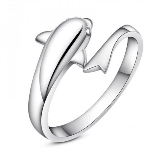 Delfin ezüst gyűrű