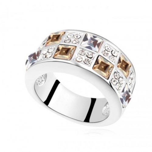Gold Elegance ezüst gyűrű Swarovski elemekkel 