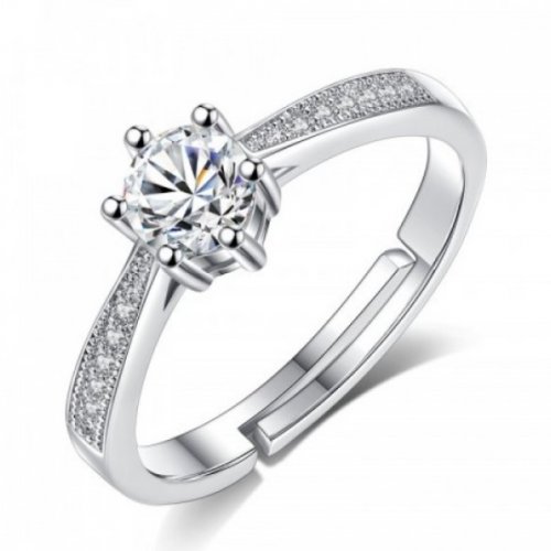 Six claw round ezüst gyűrű, Swarovski elemekkel