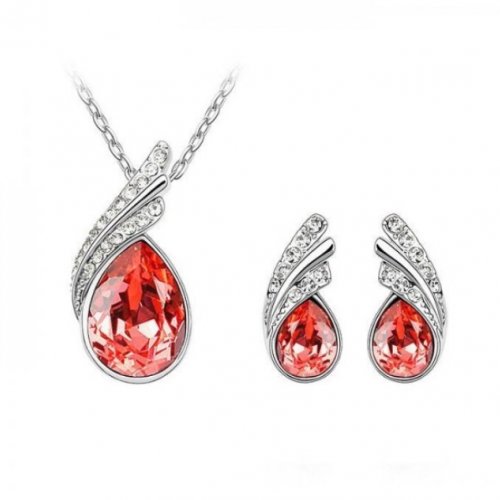 Tear Red swarovski szett 