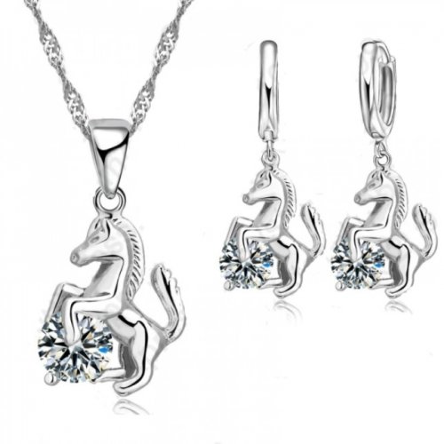 Horse ezüst szett ,Swarovski elemekkel