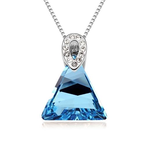 Aqua Háromszög nyaklánc Swarovski elemekkel