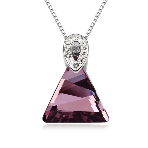 Lila Háromszöges nyaklánc Swarovski elemekkel