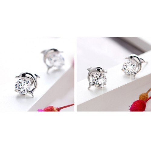 Cercei argint Delfin