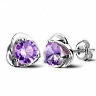 Lila Eternity ezüst fülbevaló