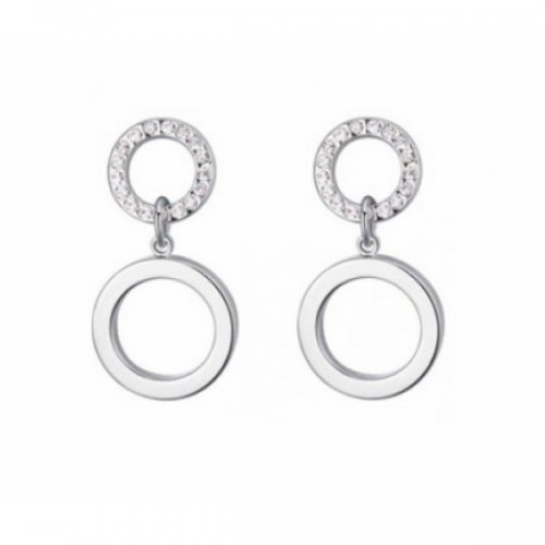 Cercei argint femei model Cercei Eleganse cu elemente swarovski albe