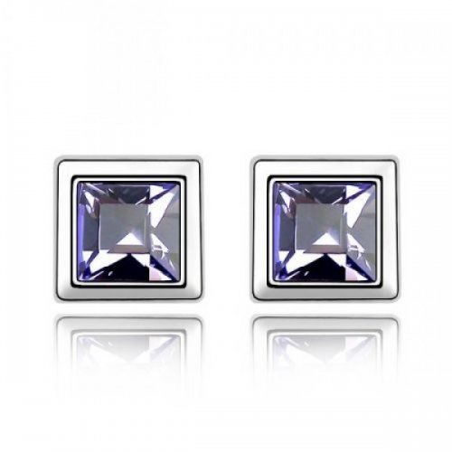 Cercei din argint femei Cube Crystal