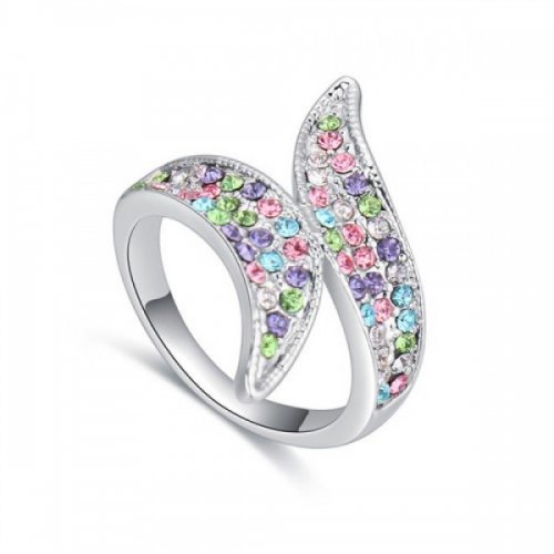 Inel din argint femei cu elemente Swarovski Royal Rainbow