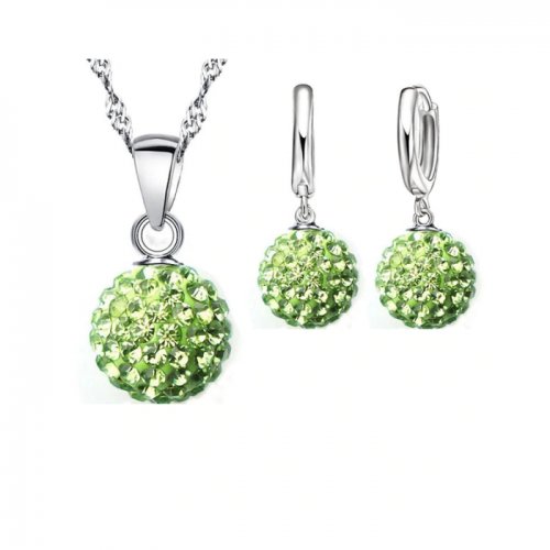 Set argint femei Disco Ball emerald Set argint femei Disco Ball emerald