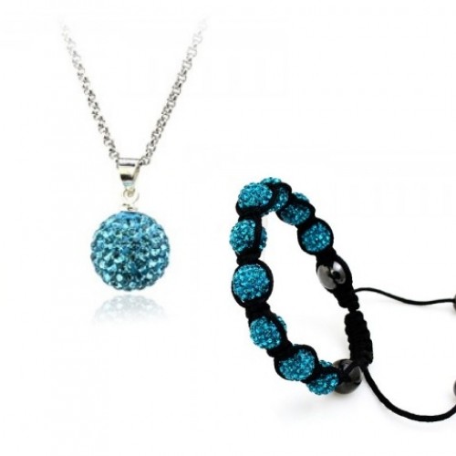 Shamballa Aqua Swarovski szett 