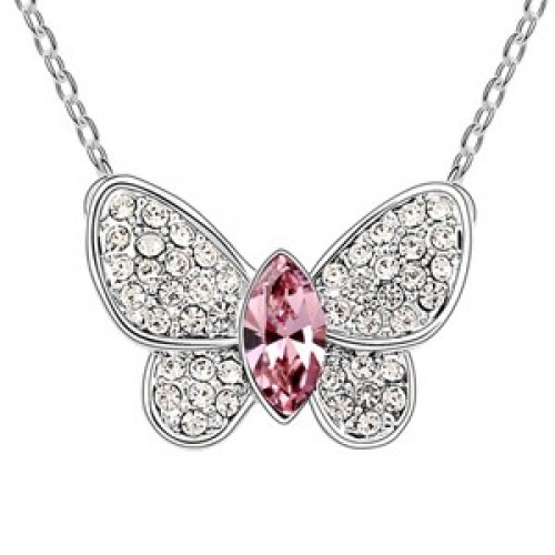Colier Swarovski PinkButterfly
