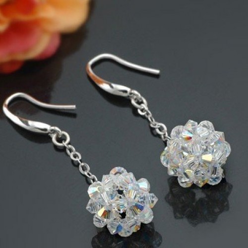 Element ezüst fülbevaló Swarovski elemekkel