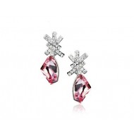 Fülbevaló Ametiszt Swarovski részekkel  