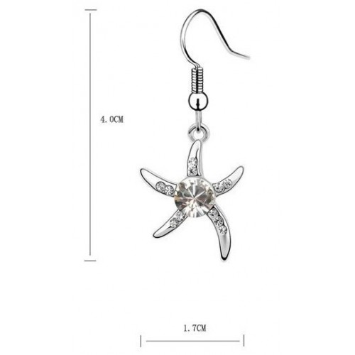 TengeriCsillag fülbevaló Swarovski elemekkel 