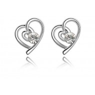 Szív formájú fülbevaló Swarovski elemekkel