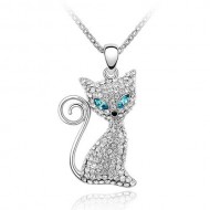 Nyaklánc Swarovski kristályos Cica formával