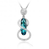 Nyaklánc Aqua Swarovski kristályokkal 