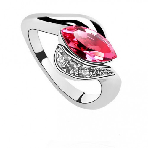 Gyűrű Fukszia Swarovski elemekkel 