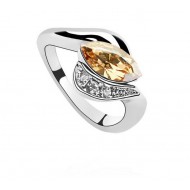 Gyűrű konyak színű Swarovski kristállyal