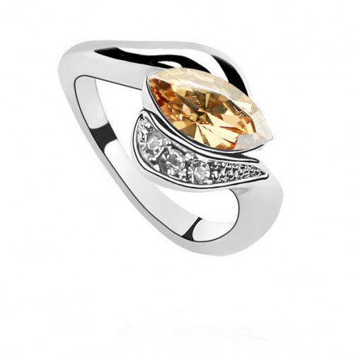 Gyűrű konyak színű Swarovski kristállyal