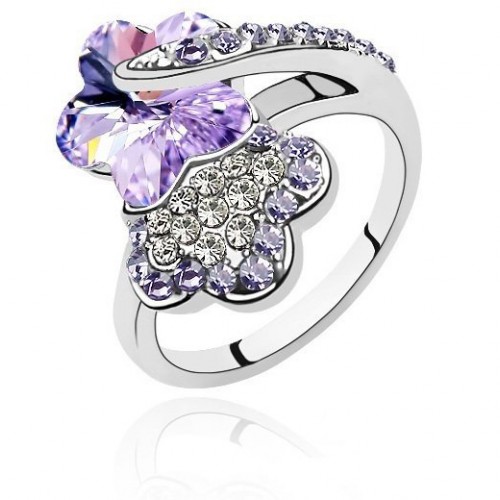 Gyűrű Virág Swarovski elemekkel  