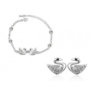 Hattyús szett Swarovski kristályokkal