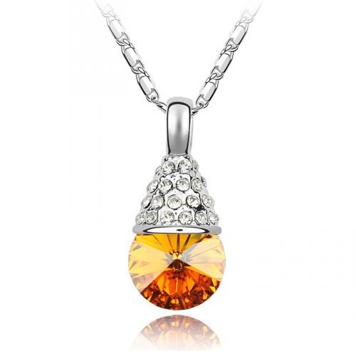 Nyaklánc konyak színű Swarovski kristályokkal