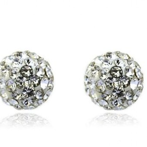 Ezüst fülbevaló Swarovski kristállyal