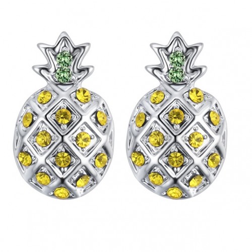 Ananász ezüst fülbevaló swarovski elemekkel