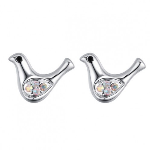 Galamb női ezüst fülbevaló swarovski elemekkel