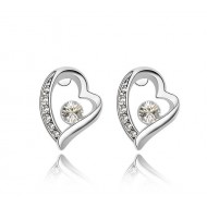 Ezüst fülbevaló WhiteS Swarovski elemekkel 