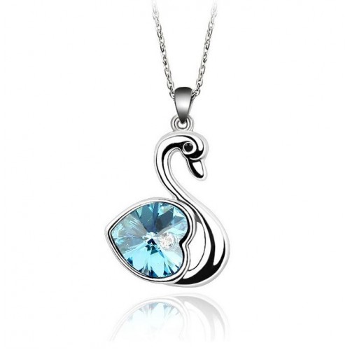 Love Swam ezüst nyaklánc swarovski kristályos medállal 