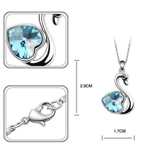 Love Swam ezüst nyaklánc swarovski kristályos medállal 