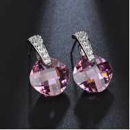 Cercei argint Cristale Swarovski Pink Passion