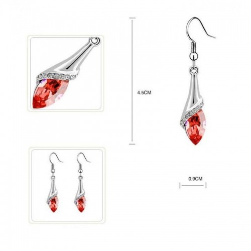 Piros Könnycsepp női ezüst szett